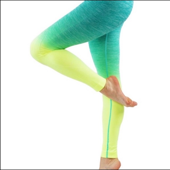ITZON Teal Green Ombré Leggings - Picture 2 of 9